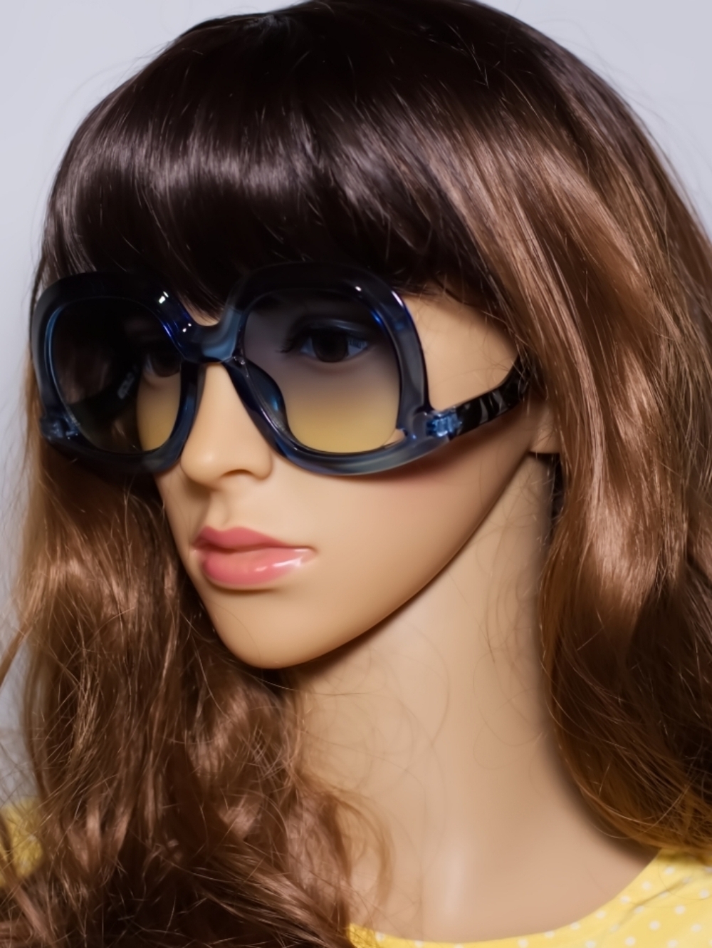 Blue Oversized Round Tortoise Arm Sunglasses - Picture 1 of 13